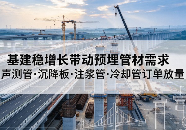 西双版纳基建稳增长带动预埋监测管材需求，声测管、沉降板、注浆管订单持续放量